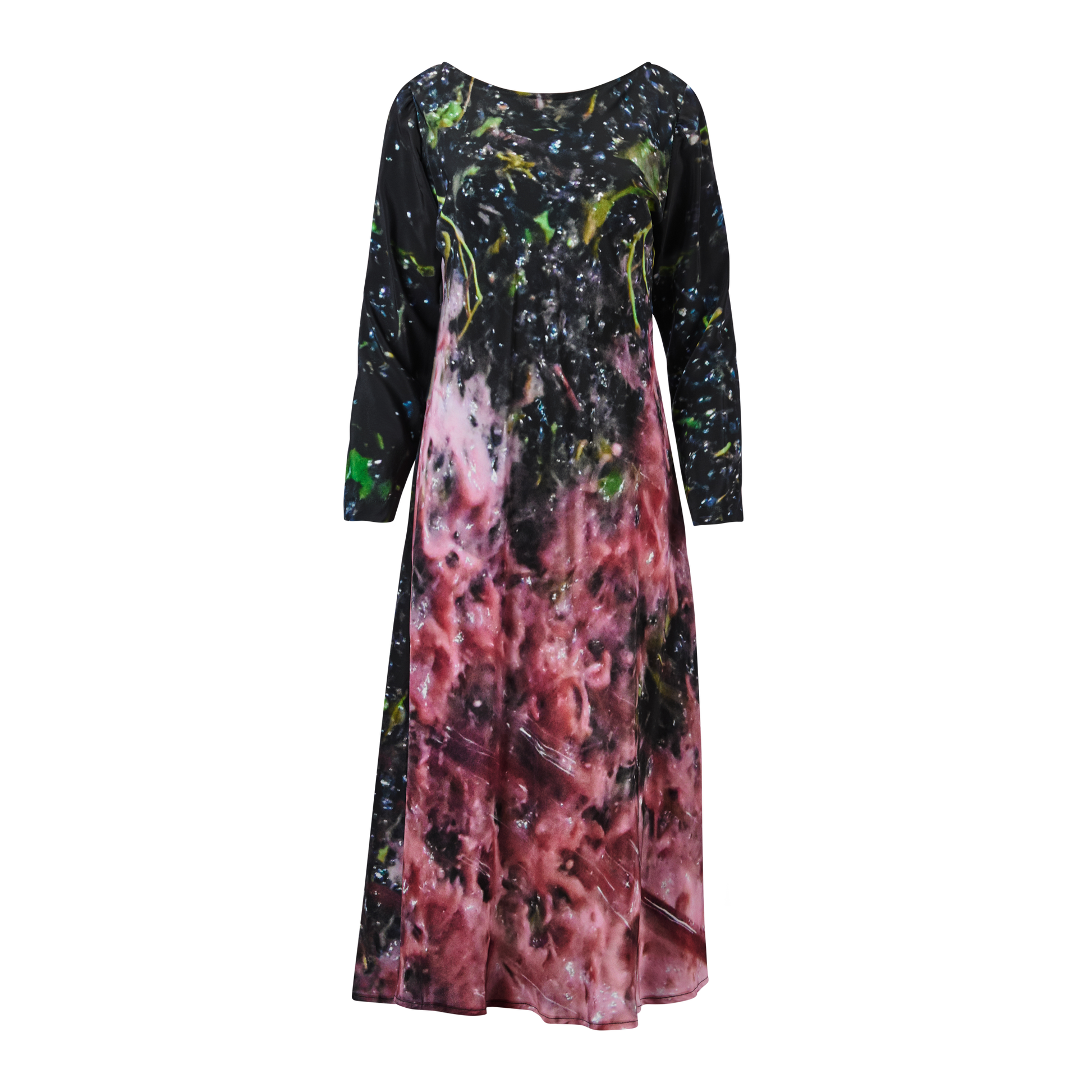 Black Grape Crush Silk Dress