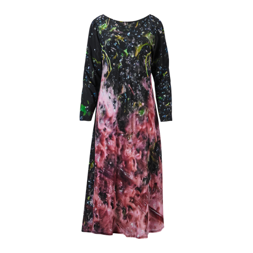 Black Grape Crush Silk Dress