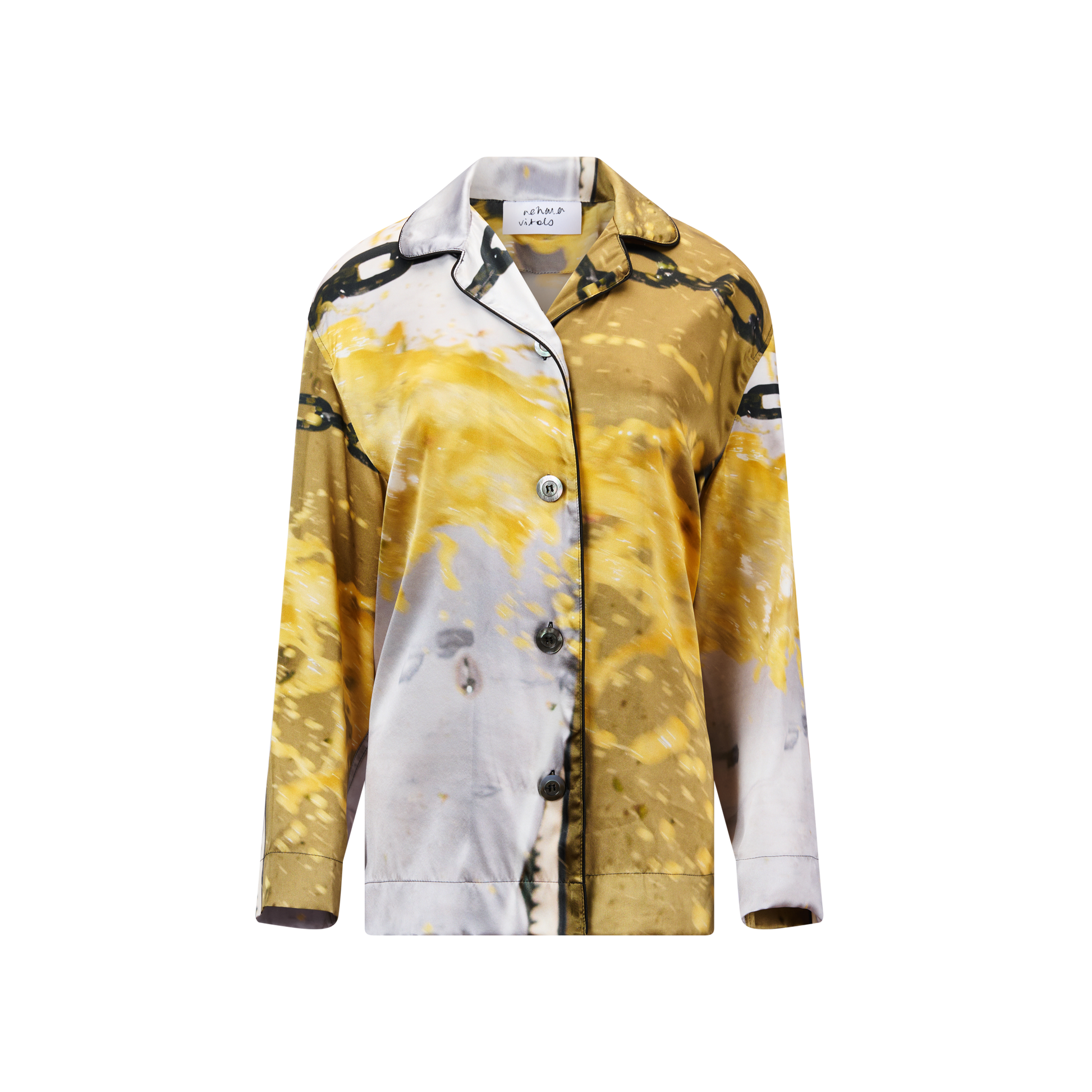 Steel Chain Silk Satin Shirt