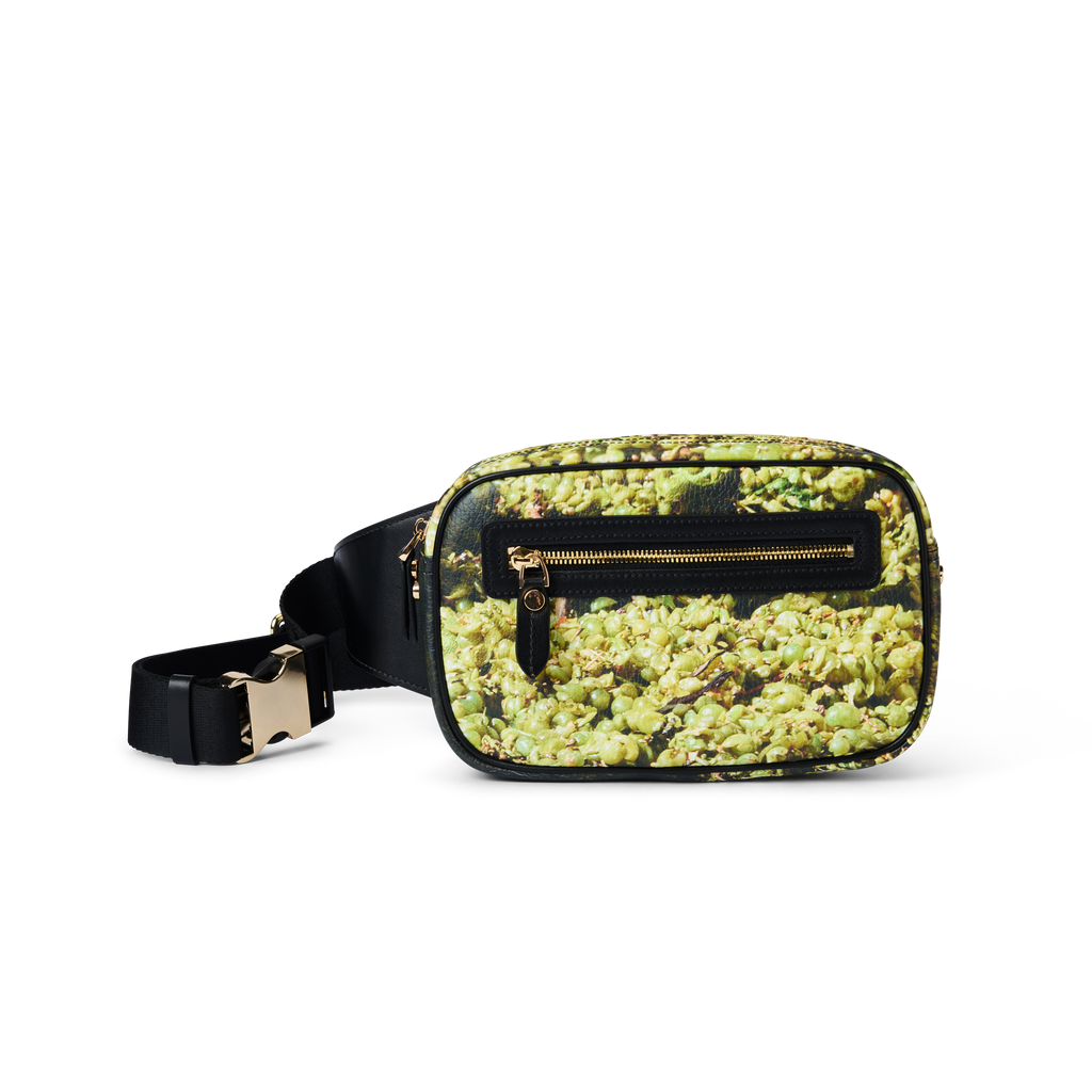White Wine Grape Pebble Leather Bumbag
