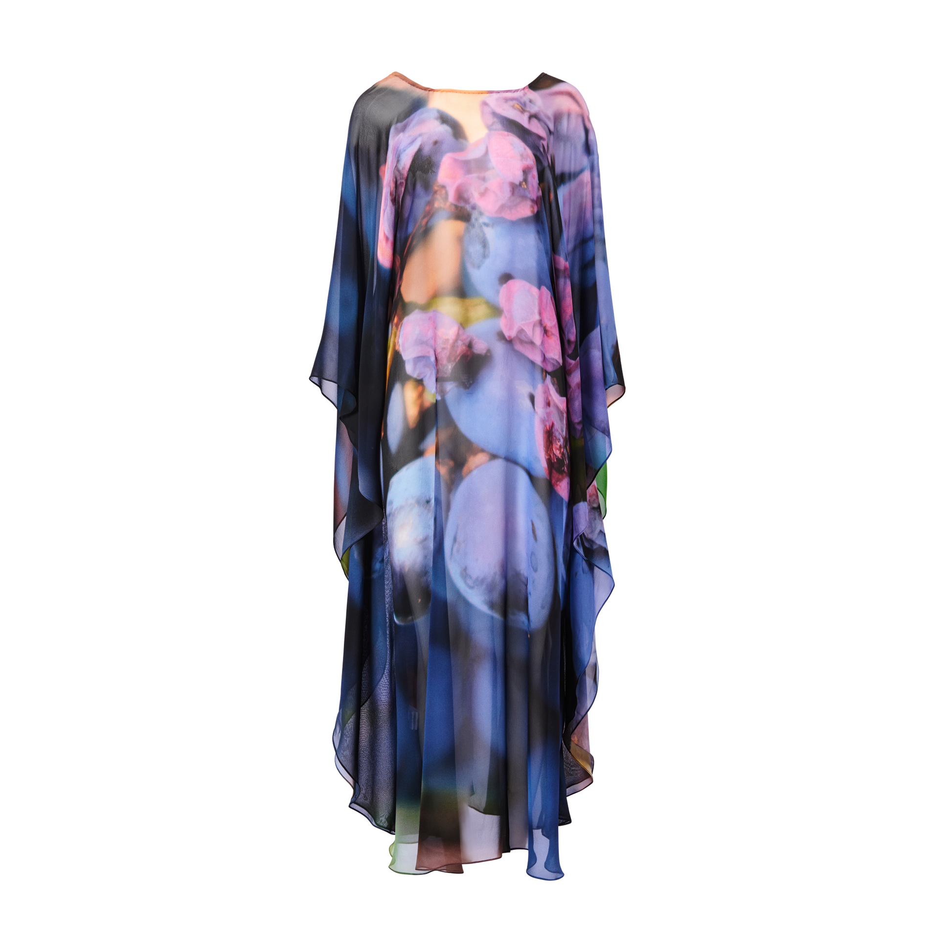 Blue Grape Silk Caftan & Slip Dress