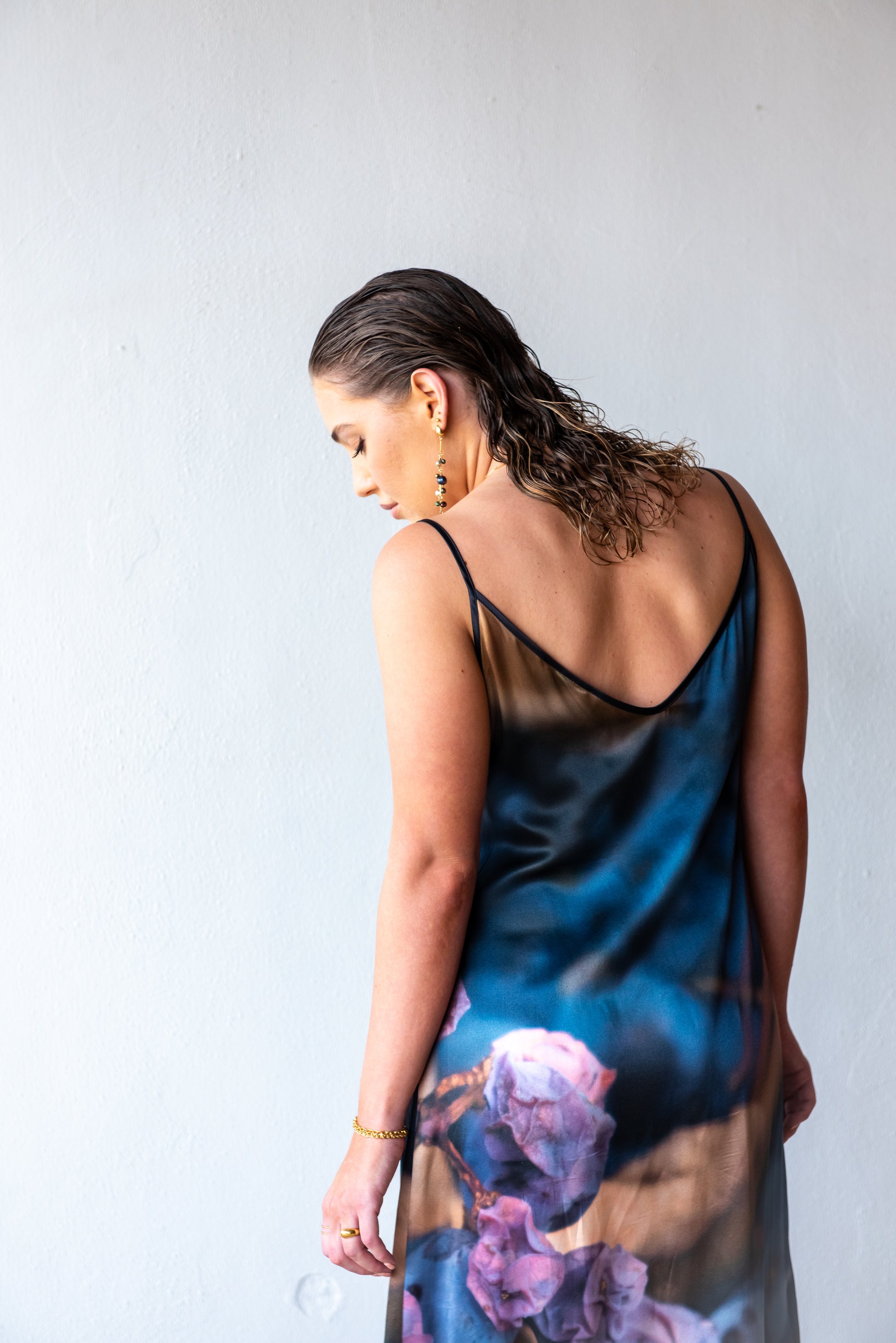 Blue Grape Silk Caftan & Slip Dress