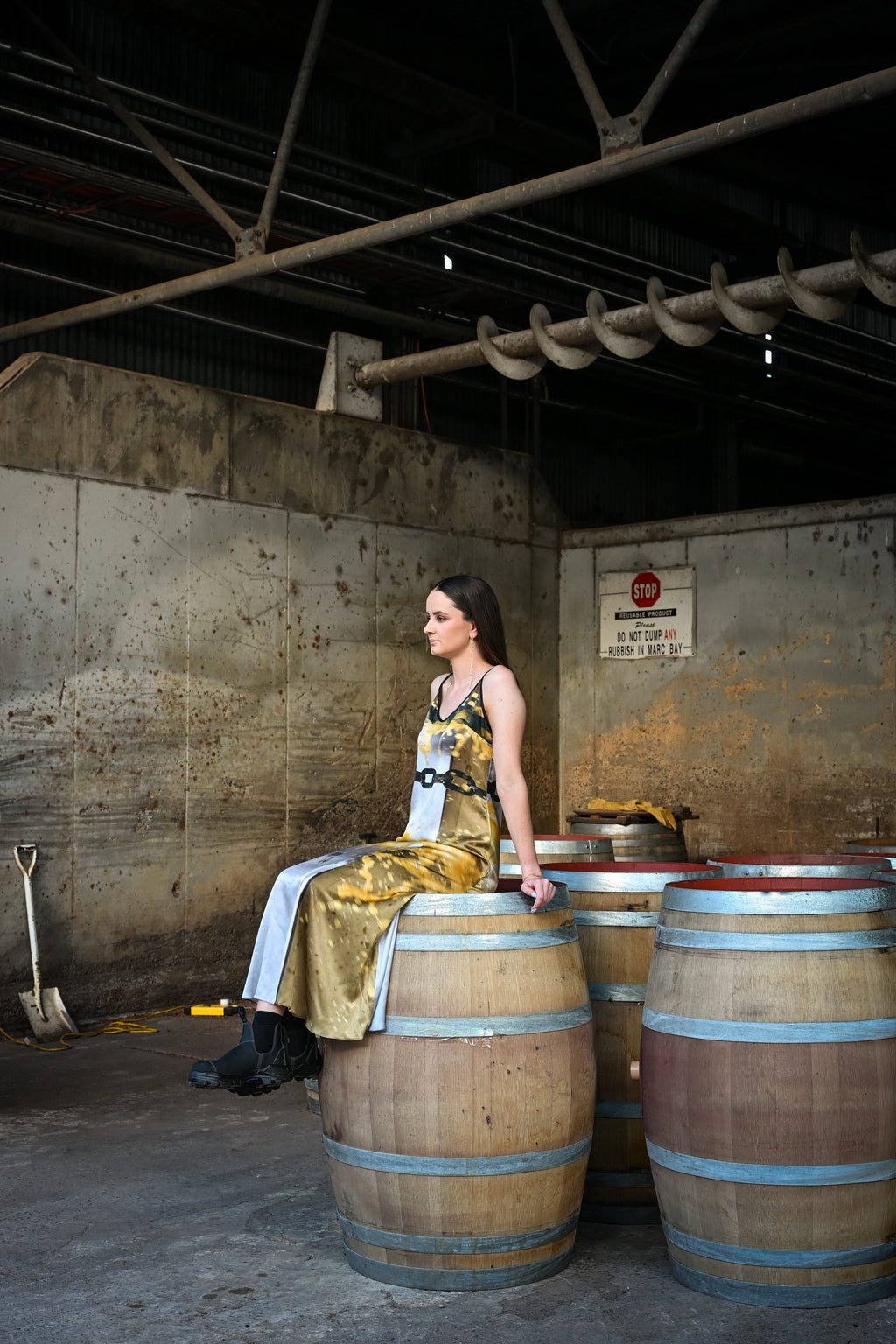 Steel Chain Silk Satin Dress