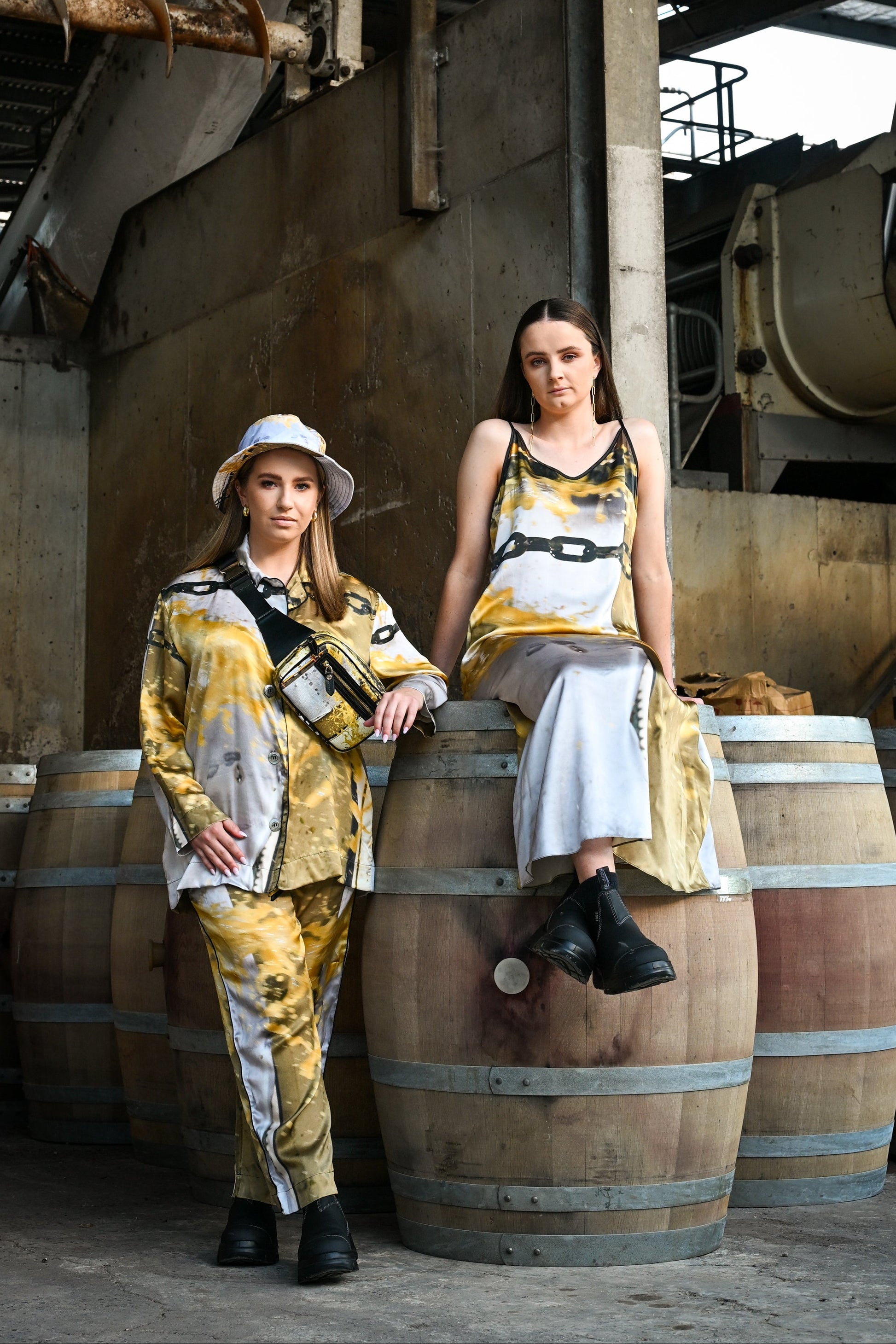 Steel Chain Silk Satin Shirt