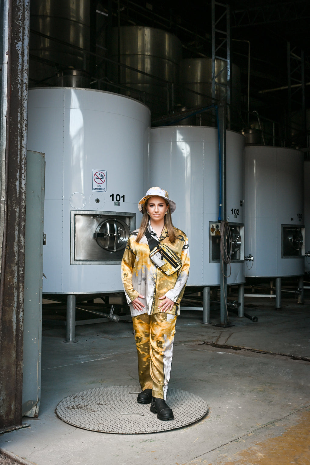 Grape Juice Spray Pebble Leather Bumbag