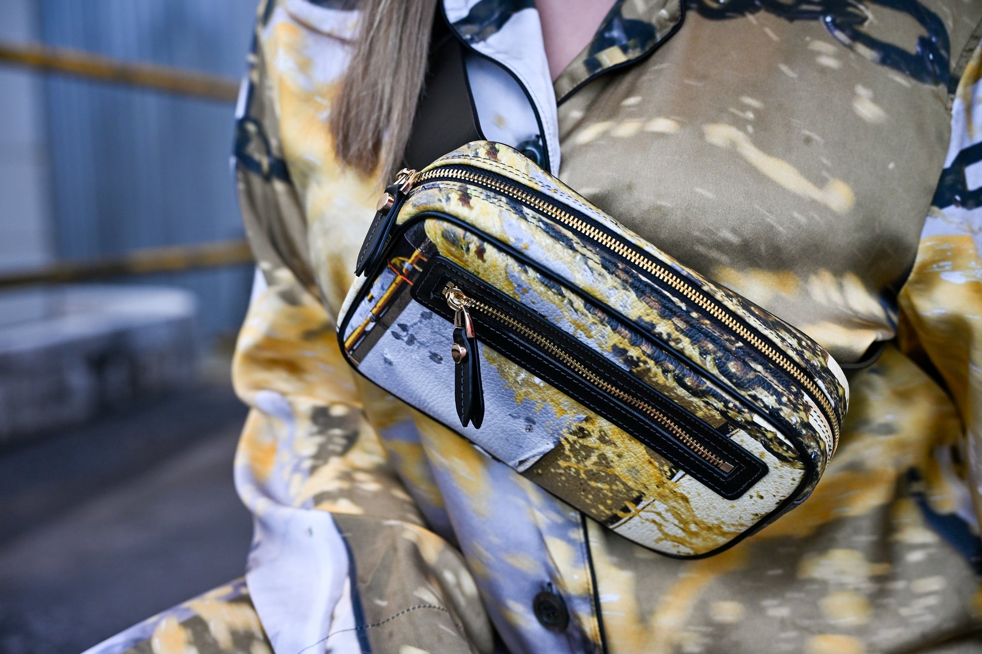 Grape Juice Spray Pebble Leather Bumbag