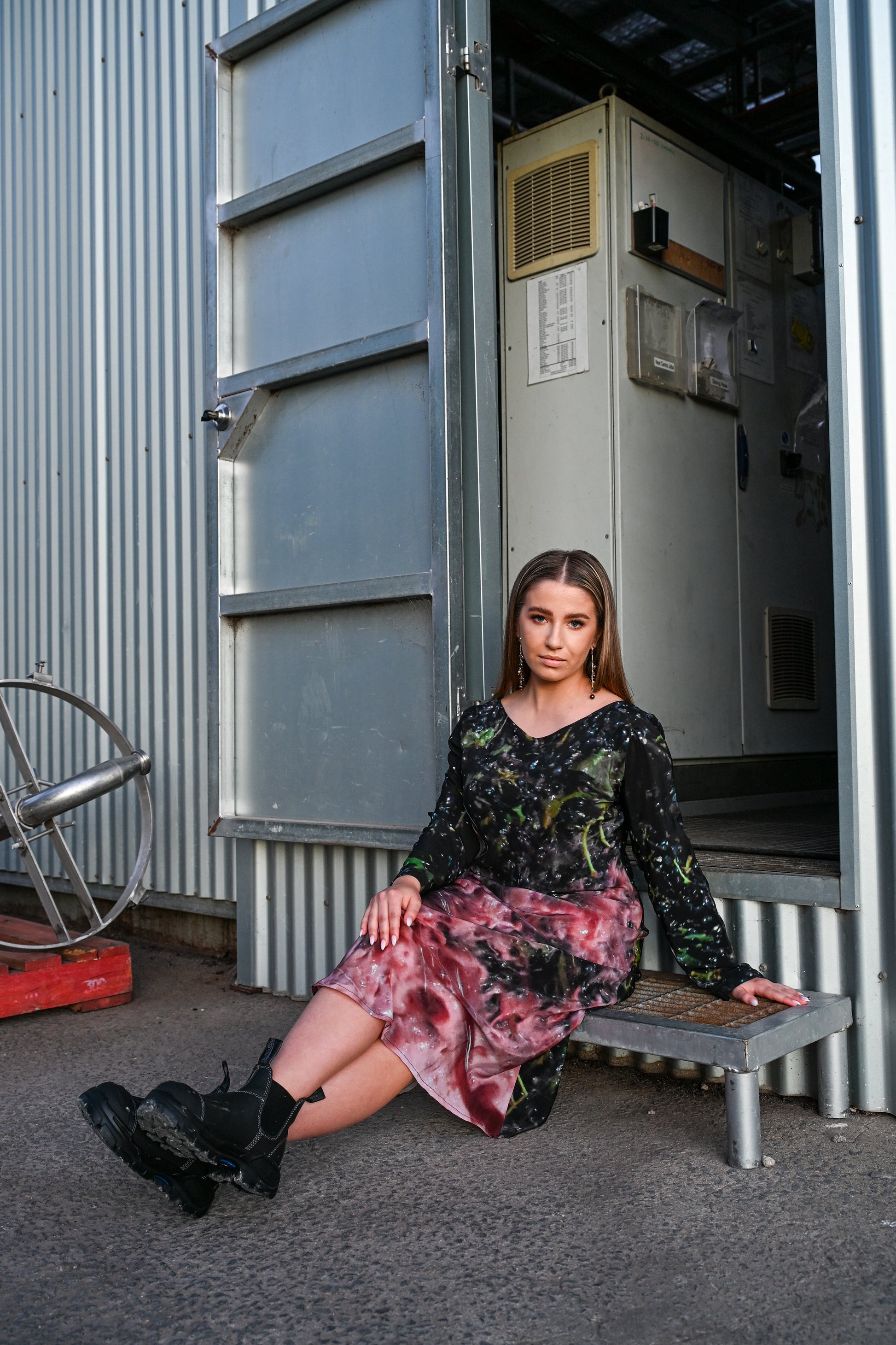 Black Grape Crush Silk Dress