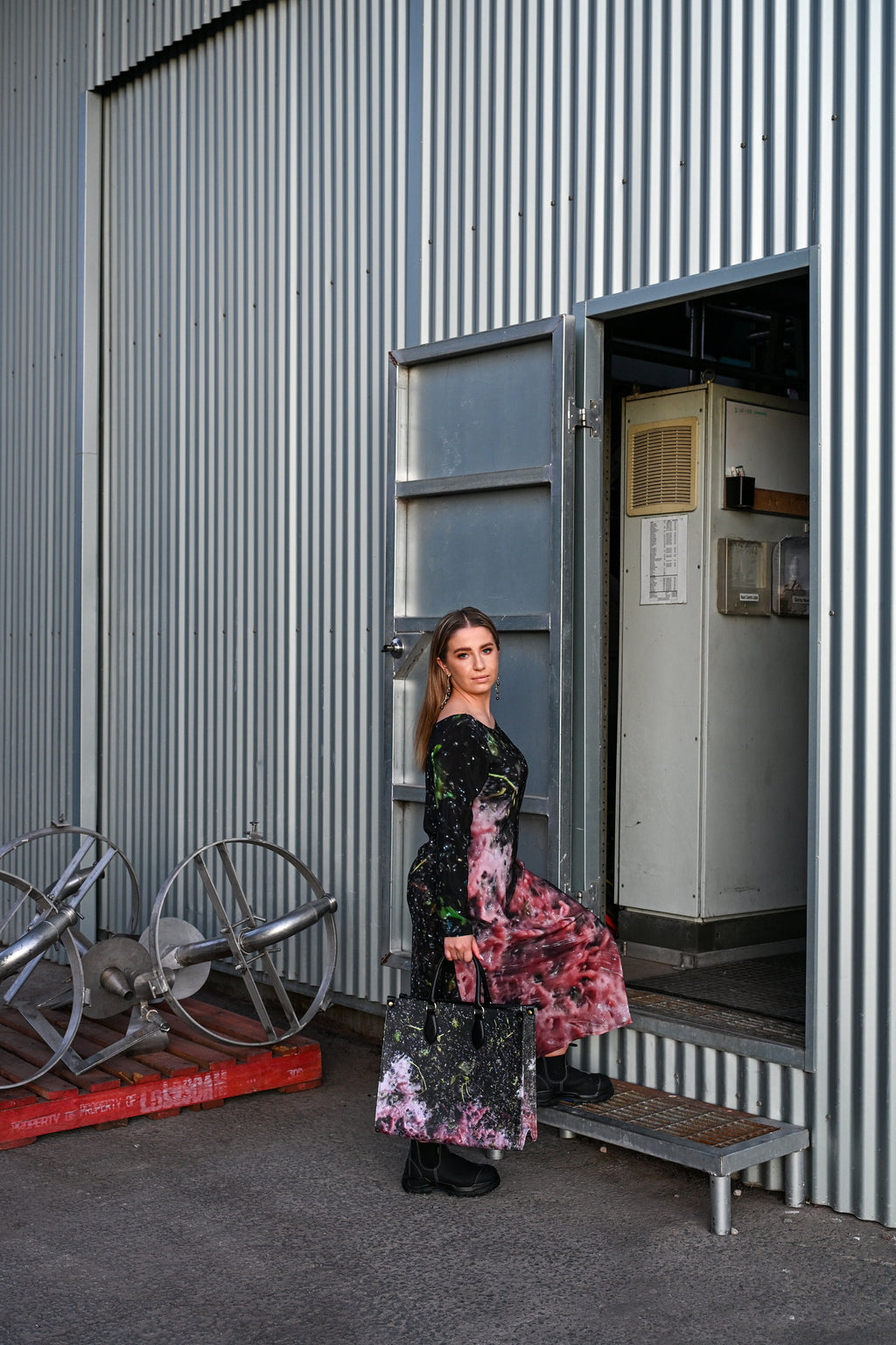 Red Wine Grape Leather Day Tote